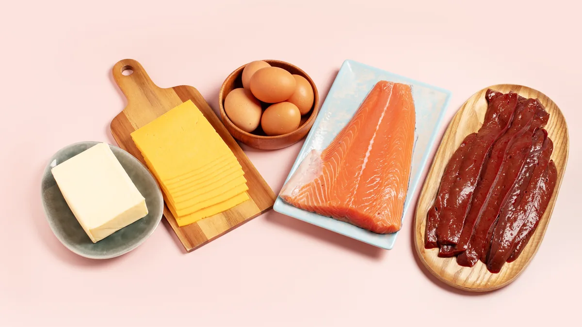 Protein foods: eggs, cheese, salmon and lean meat