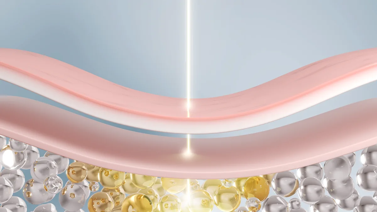 Illustration of skin layers above a layer of fat